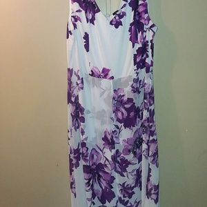 Ashley Stewart Purple Floral Dress